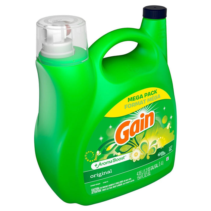 Gain + Aroma Boost Original Scent HE Compatible Liquid Laundry Detergent - 154 fl oz