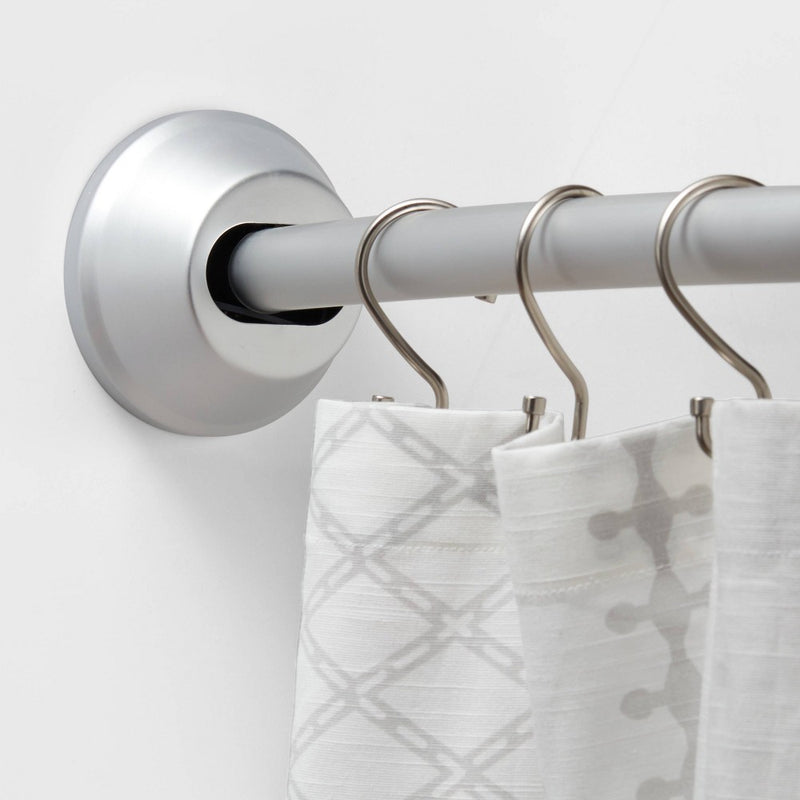 72" Tapered End Cap Curved Aluminum Shower Curtain Rod Tension or Permanent Mount - Made By Design (LOCAL PICKUP ONLY)