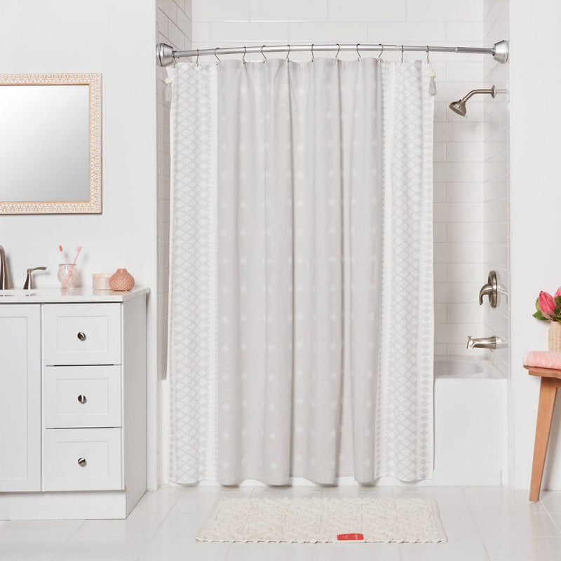 72" Tapered End Cap Curved Aluminum Shower Curtain Rod Tension or Permanent Mount - Made By Design (LOCAL PICKUP ONLY)