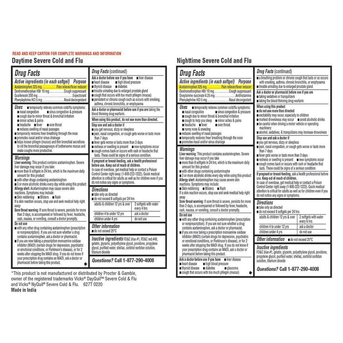Day/Night Cold & Flu Combo Severe Softgels - 24ct - up & up