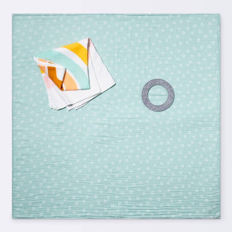 Muslin Blanket with Felt Frame Rainbow - Cloud Island