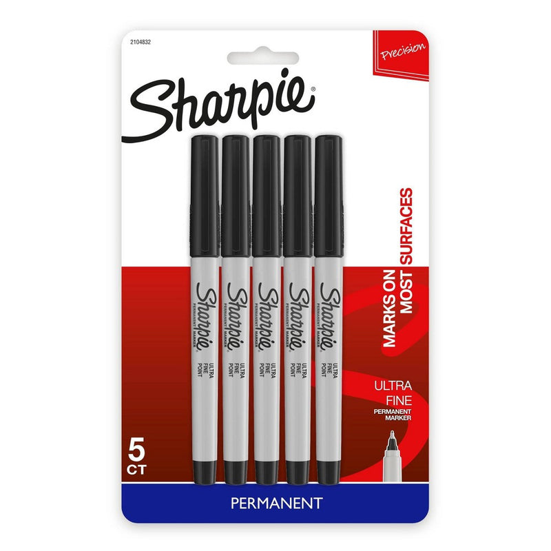 Sharpie 5ct Permanent  Markers Ultra Fine Black2