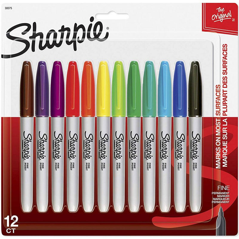 Sharpie 12pk Permanent Markers Fine Multicolor