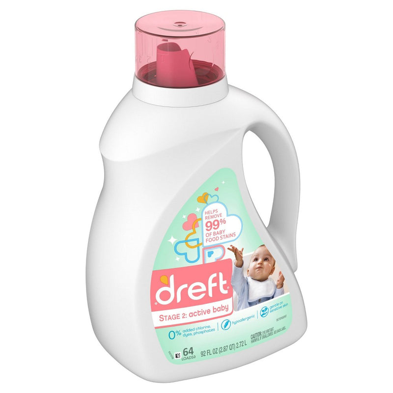 Dreft Stage 2:  Active Baby Liquid Laundry Detergent - 100 fl oz