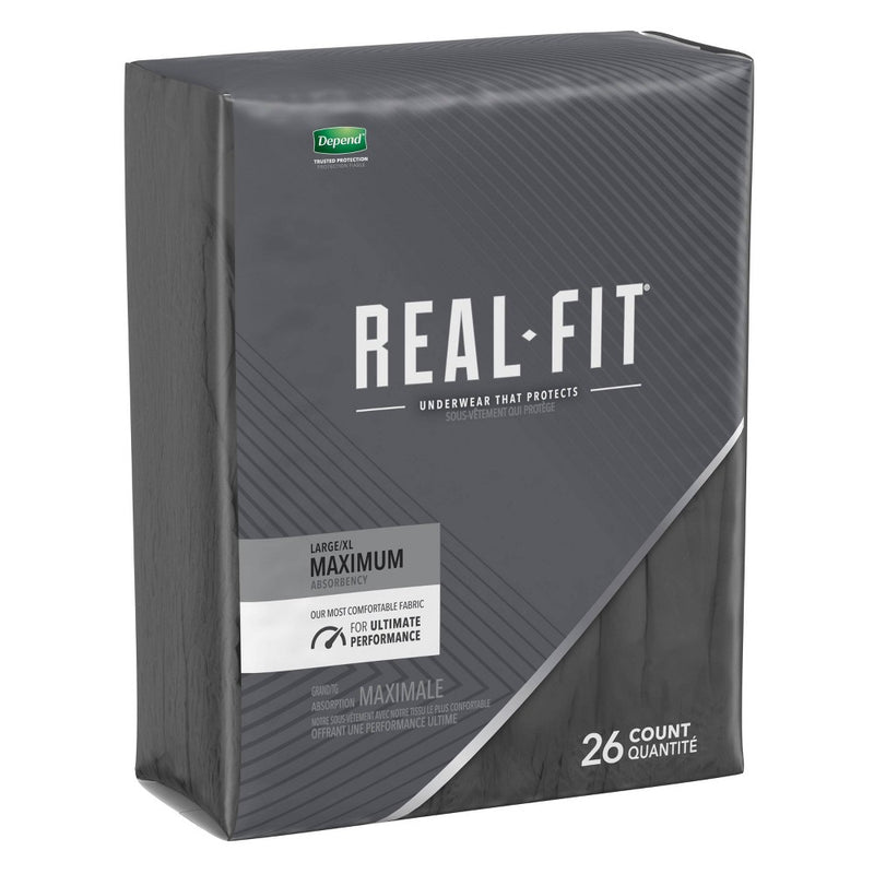 Depend Real Fit Incontinence Underwear for Men - Maximum Absorbency - Large/Extra-Large - Black - 52ct
