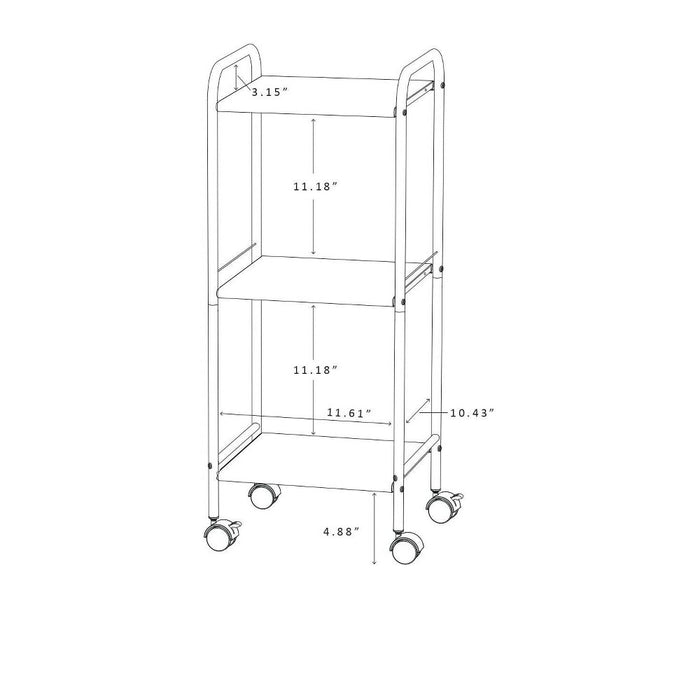3 Shelf Utility Storage Cart White - Room Essentials