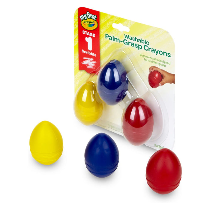 Crayola 3ct Washable Palm Grasp Crayons Stage 1