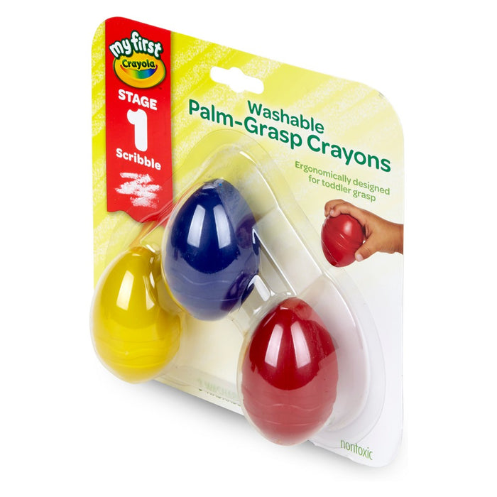 Crayola 3ct Washable Palm Grasp Crayons Stage 1