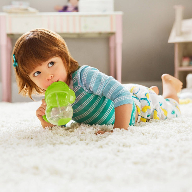Munchkin Any Angle Click Lock Weighted 2pk Straw Trainer Cup - 7oz - Blue/Green