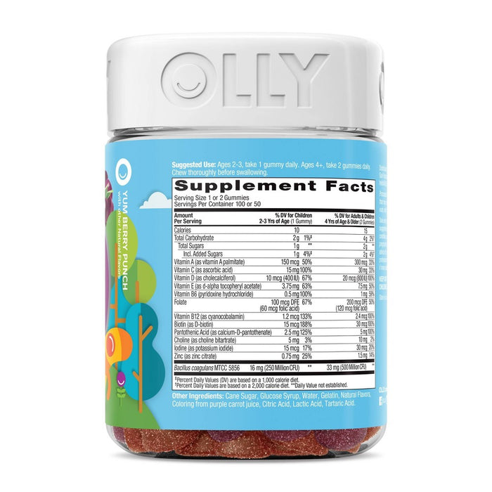 OLLY Kid's Multi + Probiotic Vitamin Gummies - Berry Punch - 100ct