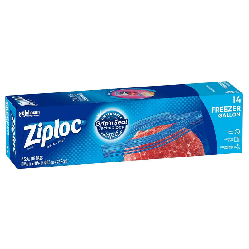 Ziploc Freezer Gallon Bags with Grip 'n Seal Technology - 14ct