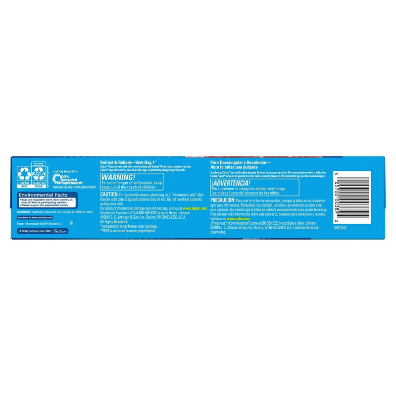 Ziploc Freezer Gallon Bags with Grip 'n Seal Technology - 14ct
