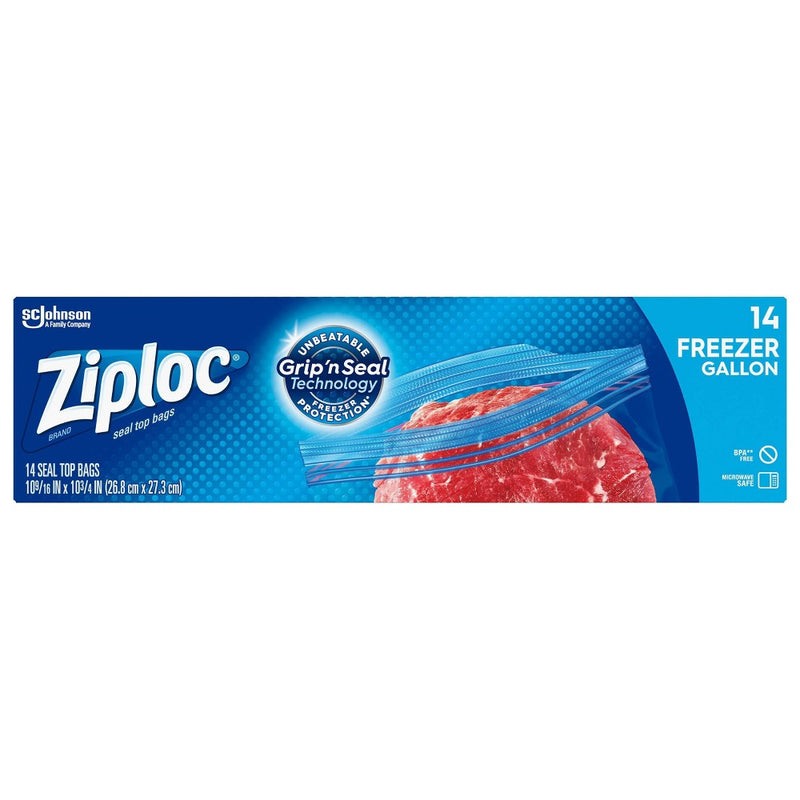 Ziploc Freezer Gallon Bags with Grip 'n Seal Technology - 14ct