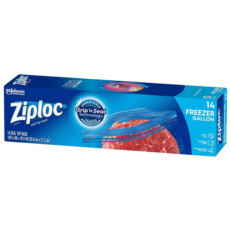 Ziploc Freezer Gallon Bags with Grip 'n Seal Technology - 14ct