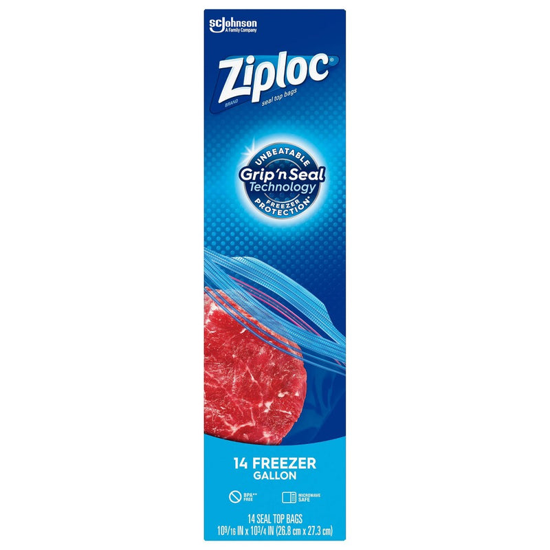 Ziploc Freezer Gallon Bags with Grip 'n Seal Technology - 14ct