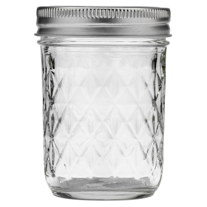 Ball Set of 12 Half Pint (8 oz.) Quilted Mason Jar