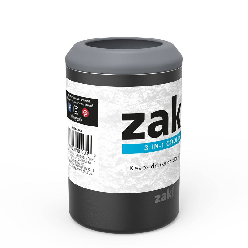 Zak! Designs 12.5oz Stainless Steel Insulated Can Cooler - Black