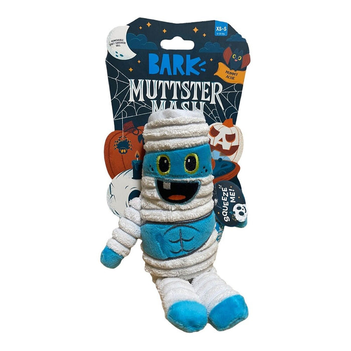 NEW Bark Monster Mash Mummy Ache Blue Mummy Halloween Stuffed Dog Toy