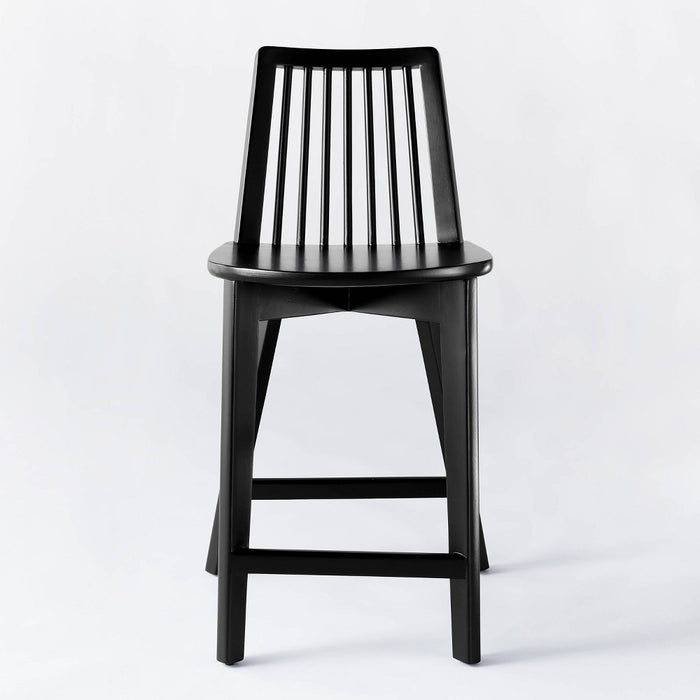 Linden Modified Windsor Wood Counter Height Barstool Black threshold designed with Studio McGee (LOCAL PICKUP ONLY)