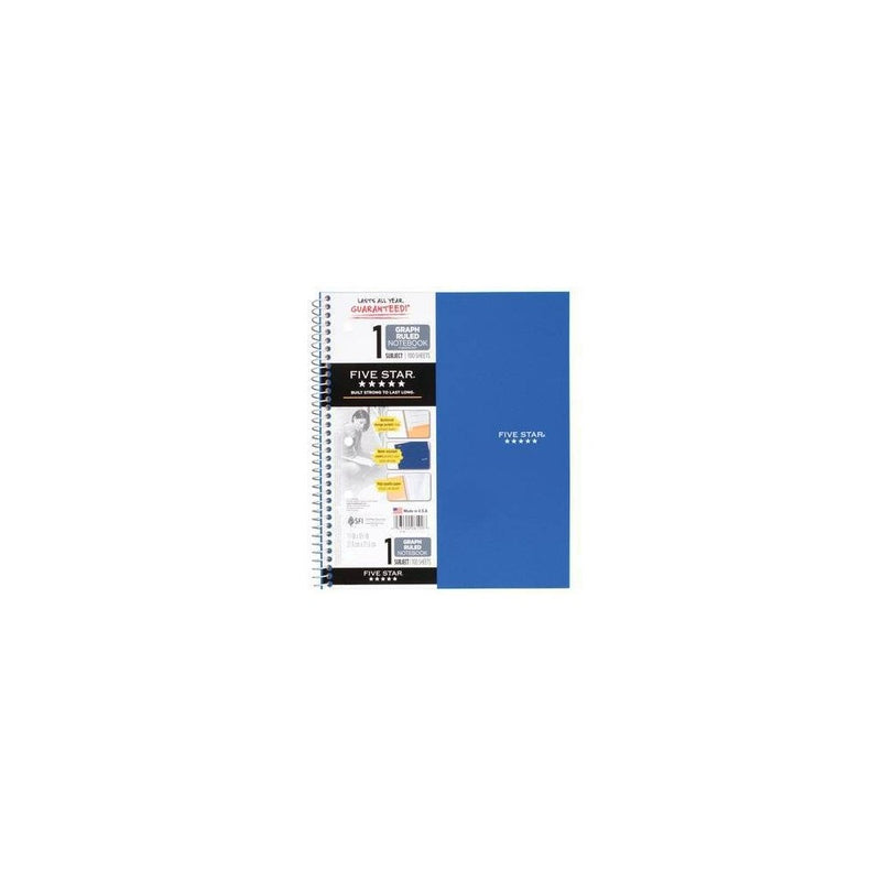 Five Star 1 Subject Graph Ruled Solid Spiral Notebook