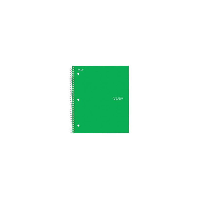 Five Star 1 Subject Graph Ruled Solid Spiral Notebook