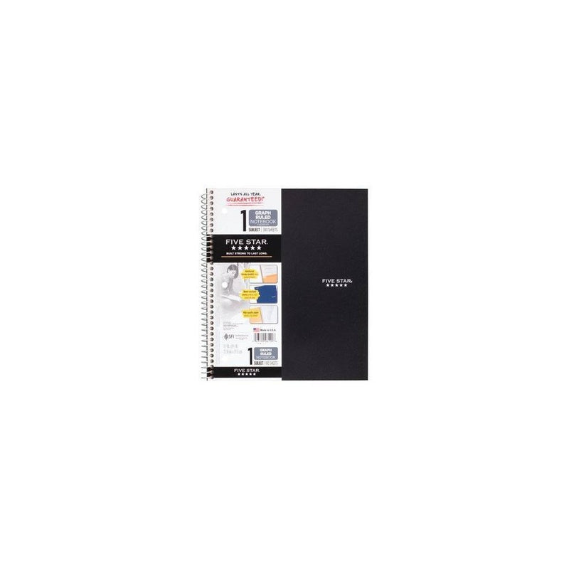 Five Star 1 Subject Graph Ruled Solid Spiral Notebook