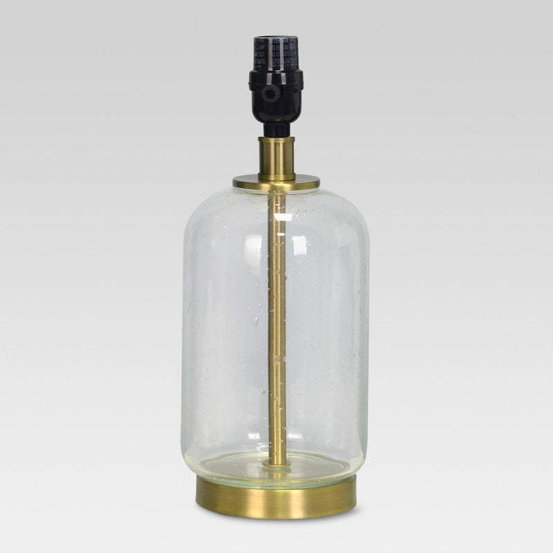 Bubble Glass with Brass Detail Small Lamp Base Clear Lamp Only - Threshold