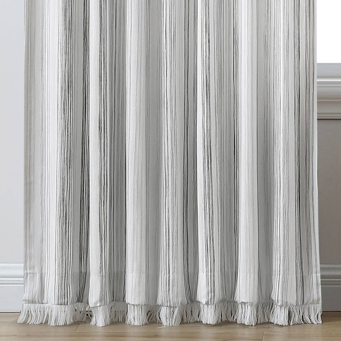 84"x50" Striped Light filtering Curtain Panel Gray - Threshold