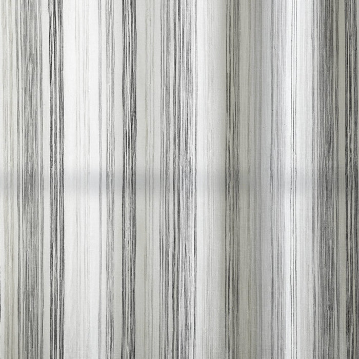 84"x50" Striped Light filtering Curtain Panel Gray - Threshold