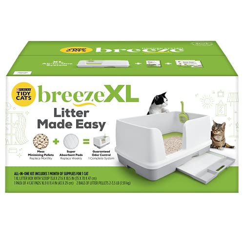 Purina Tidy Cats Non Clumping Litter System, Breeze XL All-in-One Odor Control & Easy Clean Multi Cat Box (LOCAL PICKUP ONLY)