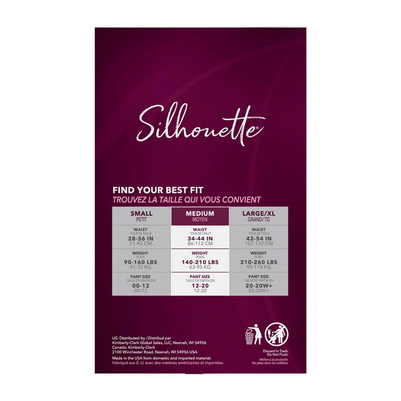 Depend Silhouette Incontinence Fragrance Free Underwear for Women - Maximum Absorbency - Medium - Pink & Black - 14ct