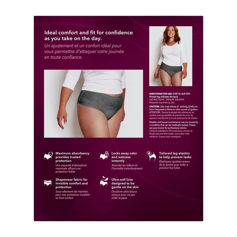 Depend Silhouette Incontinence Fragrance Free Underwear for Women - Maximum Absorbency - Medium - Pink & Black - 14ct