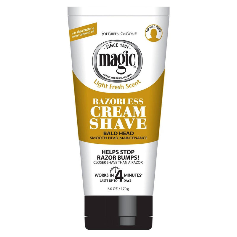 Magic Razorless Shaving Cream for Hair Removal, Bald Head Maintenance, Depilitory Cream - 6oz