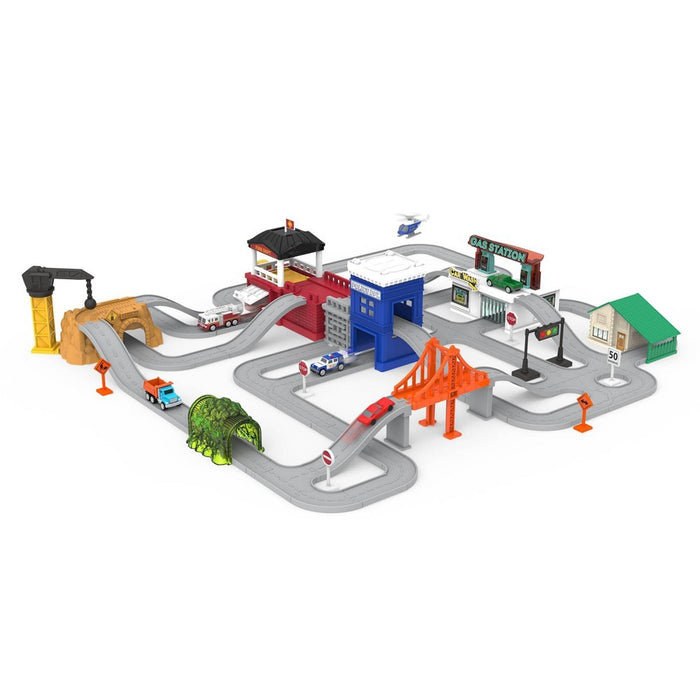 DRIVEN - Truck Playset with Fire Station - Build-A-City - 140pc