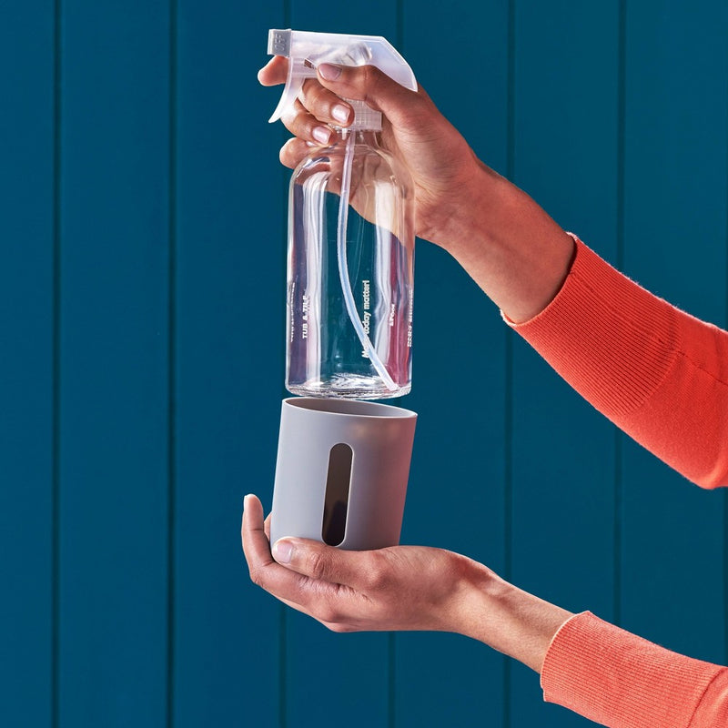 Grove Co. Reusable Cleaning Glass Spray Bottle with Silicone Sleeve - Polished Gray - 1ct