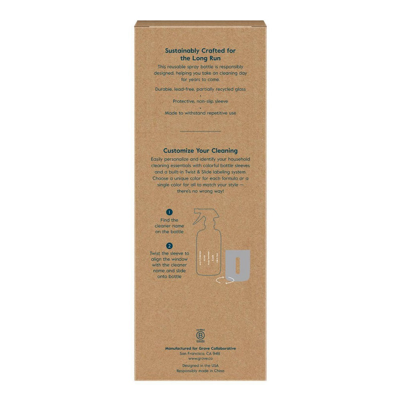 Grove Co. Reusable Cleaning Glass Spray Bottle with Silicone Sleeve - Polished Gray - 1ct