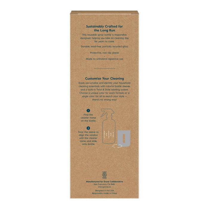 Grove Co. Reusable Cleaning Glass Spray Bottle with Silicone Sleeve - Polished Gray - 1ct