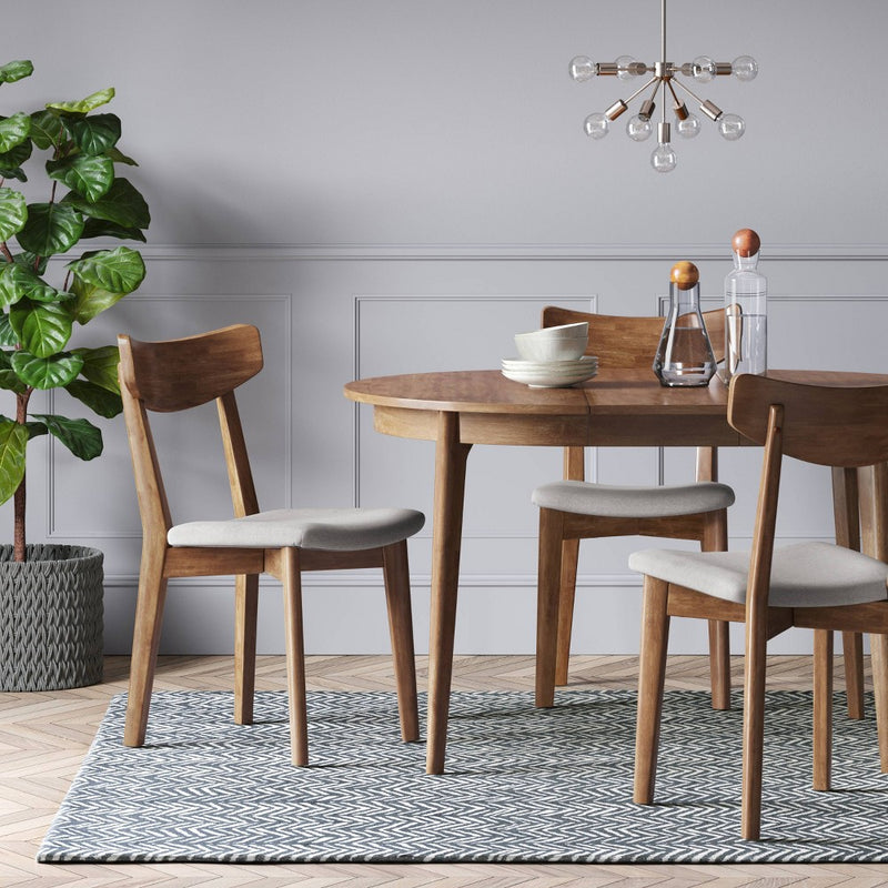 Astrid Mid-Century Round Extendable Dining Table Brown - Project 62 (LOCAL PICKUP ONLY)