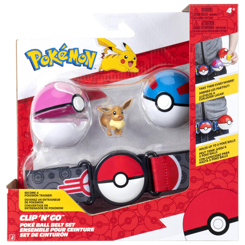 Pokemon Clip 'N' Go Poke Ball Belt (Eevee with Great Ball Love Ball & Eevee Themed Belt