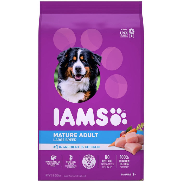 Iams Proactive Health Chicken Large Breed Mature Senior Premium Dry Dog Food - 15lbs (LOCAL PICKUP ONLY)