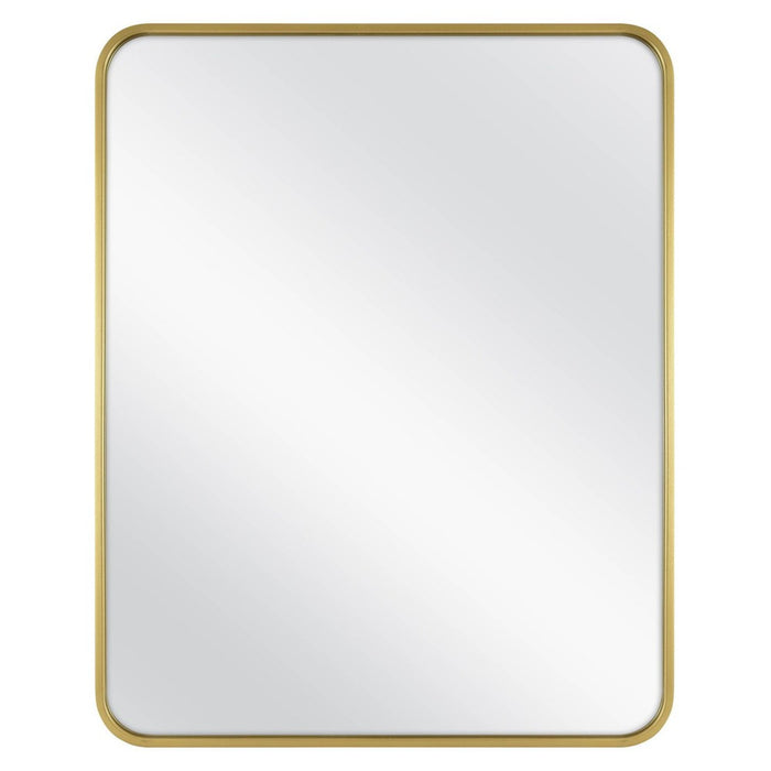 24" x 30" Rectangular Decorative Wall Mirror with Rounded Corners Brass - Project 62