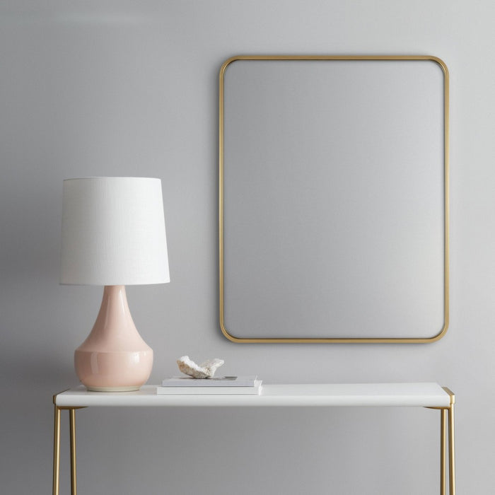 24" x 30" Rectangular Decorative Wall Mirror with Rounded Corners Brass - Project 62