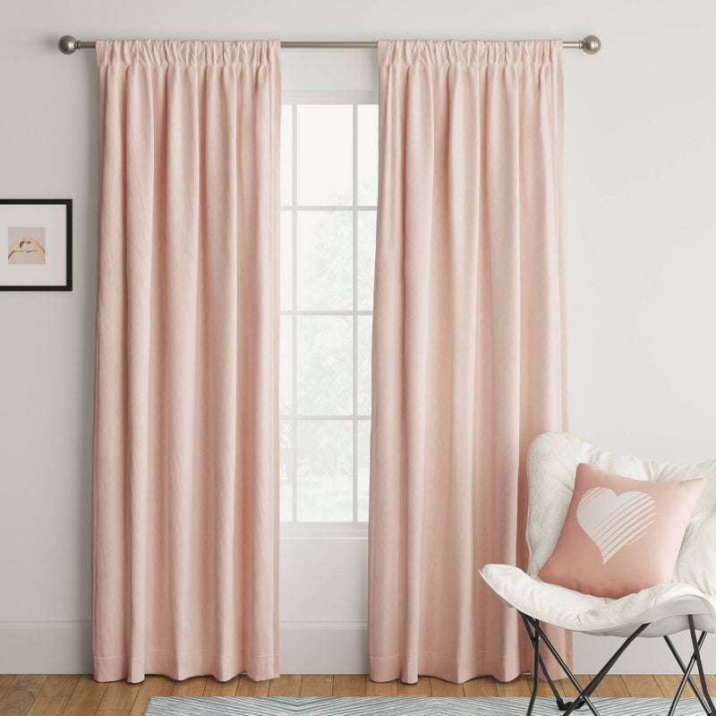 84"x42" Heathered Thermal Room Darkening Curtain Panel Pink - Room Essentials