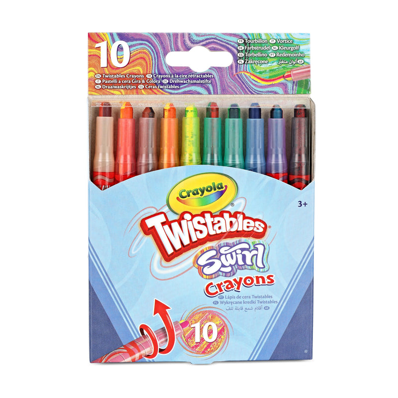 Crayola Swirl Mini Twistables Crayons (10Ct), Multicolor Crayons For Kids, No Sharpening, Great For Art Projects, Nontoxic, 3+