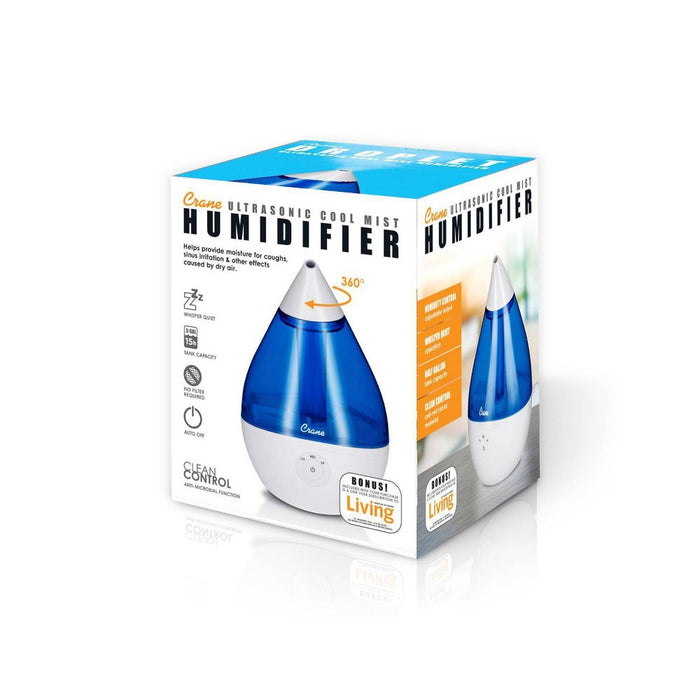 Crane Droplet Ultrasonic Cool Mist Humidifier - Blue/White