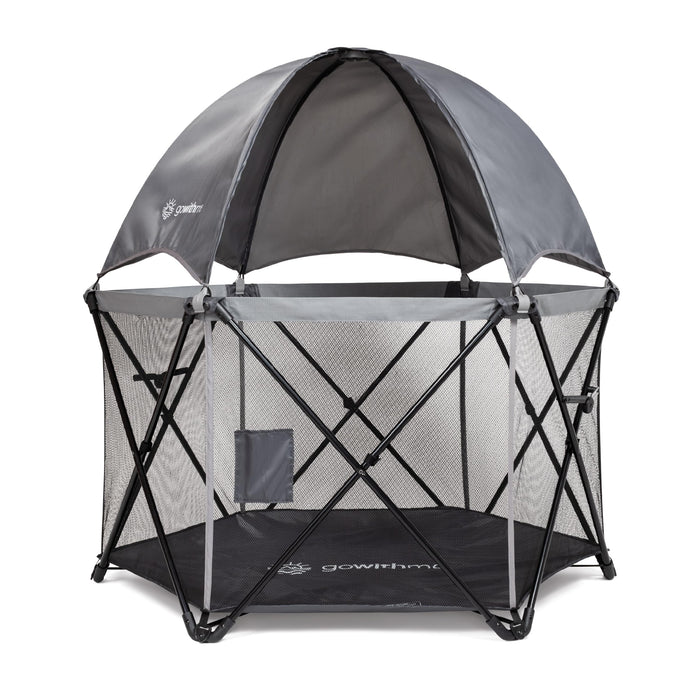 Baby Delight Go With Me Eclipse Deluxe Portable Playard | Playpen | Sun Canopy | Indoor And Outdoor | Ultra Padded Nylon Floor | Grey (LOCAL PICKUP ONLY)
