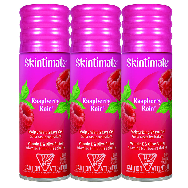 Skintimate Raspberry Rain Shave Gel For Women,  | Skintimate Shaving Cream For Women, Womens Shaving Cream, Shave Cream, Shaving Foam, Womens Shave Gel, Pack Of 3, 7Oz Each