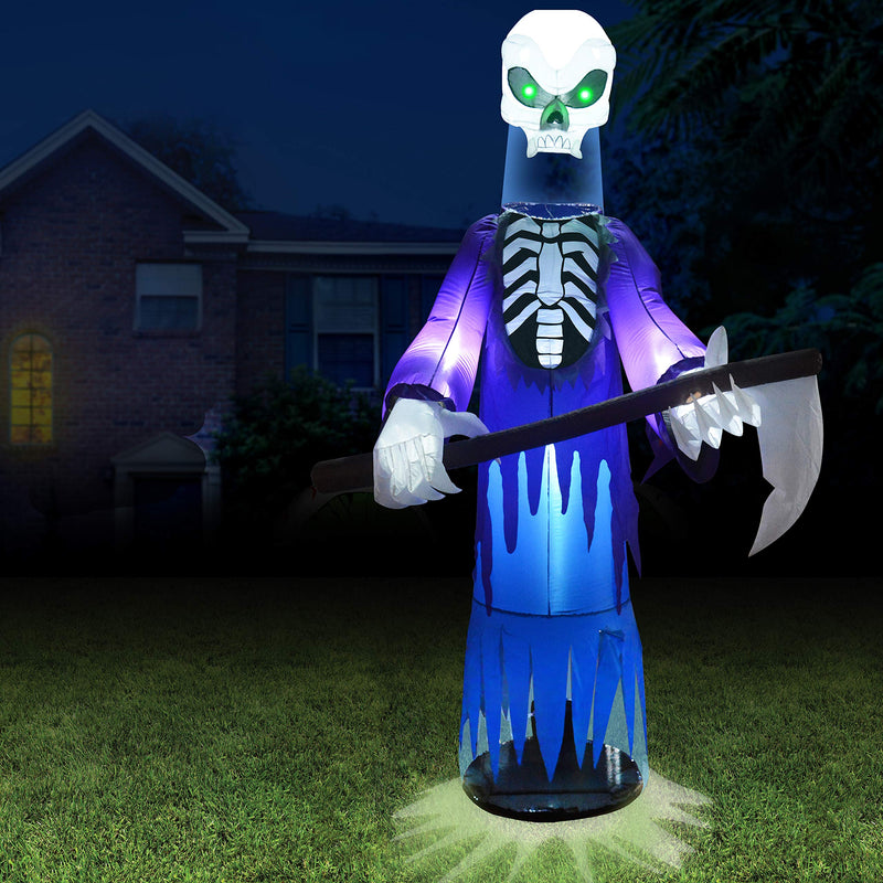 Joiedomi 8 FT Tall Halloween Inflatable Floating Head Reaper With Build-In Leds, Blow-Up Inflatables Grim Reaper For Halloween Party Indoor, Outdoor, Yard, Garden, Lawn Decorations