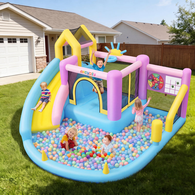 AKEYDIY Inflatable Bounce House,Fantasy Macaron Bouncy Castle For Kids 3-10 (LOCAL PICKUP ONLY)