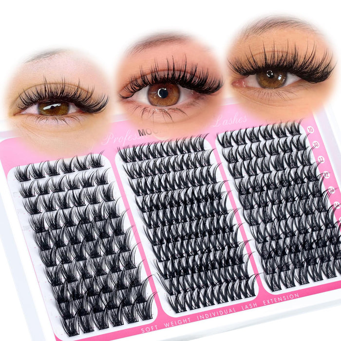 Natural Lash Clusters Wispy Eyelash Clusters 3 Styles Mix Natural Cluster Eyelash Extensions D Curly Soft Individual Lashes 10-16 Mm Mix Length Natural Look Lashes Clusters With Thin Lash Band